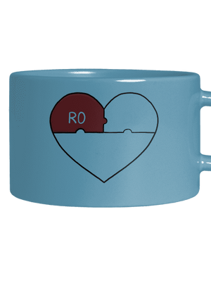 Rodinné puzzle hrnček makronka Blue Macaron