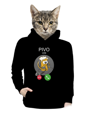 Pívo volá dámska mikina klokanka Black