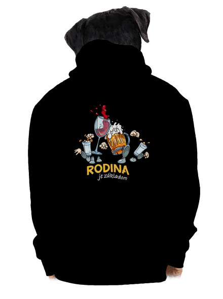 Rodina je základom pánska mikina na zips Black