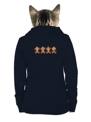 Opička s mobilom dámska mikina na zips Navy Mal