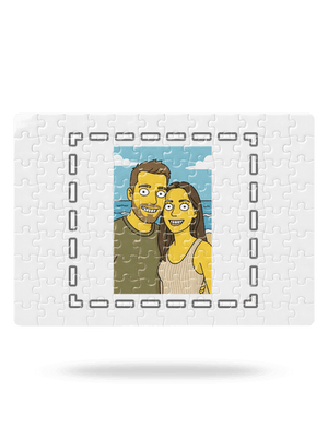 Simpsonovi z vlastnej fotky puzzle White