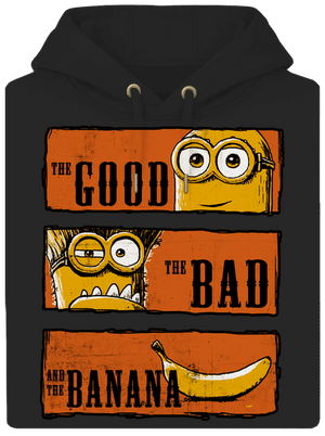 Hodný zlý a banán unisex mikina premium Dark Black