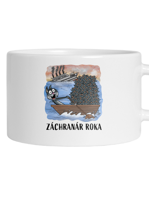 Záchranár roka hrnček makronka White