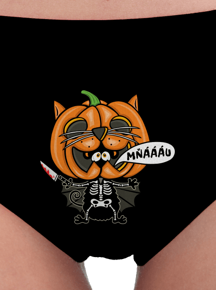 Halloweenská kočička dámske nohavičky Black