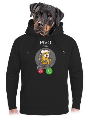 Pívo volá unisex mikina premium Dark Black