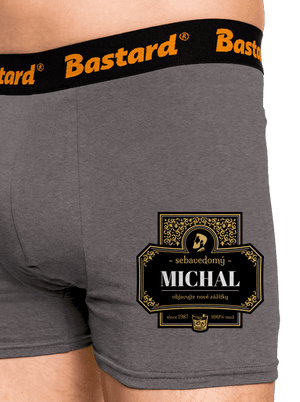 Alkoholová etiketa boxerky Gray Melange