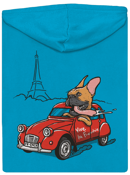 Francúzsky buldoček dámska mikina na zips Blue Atol