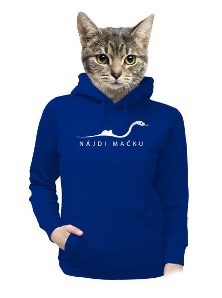 Nájdi mačku dámska mikina klokanka Royal Blue Mal
