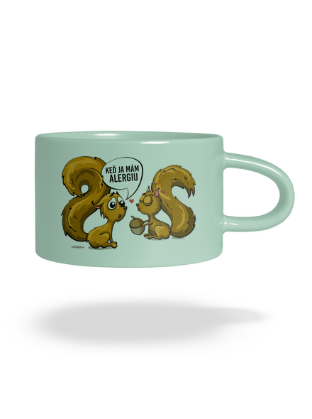 Alergická veverička hrnček makronka Mint Macaron