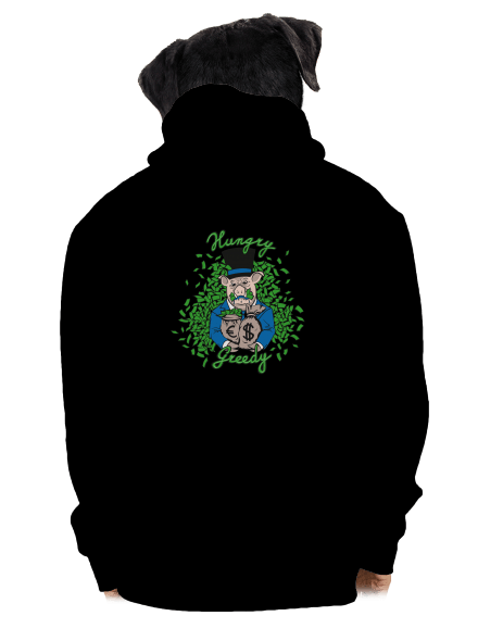 Nenažrané prasa pánska mikina na zips Black