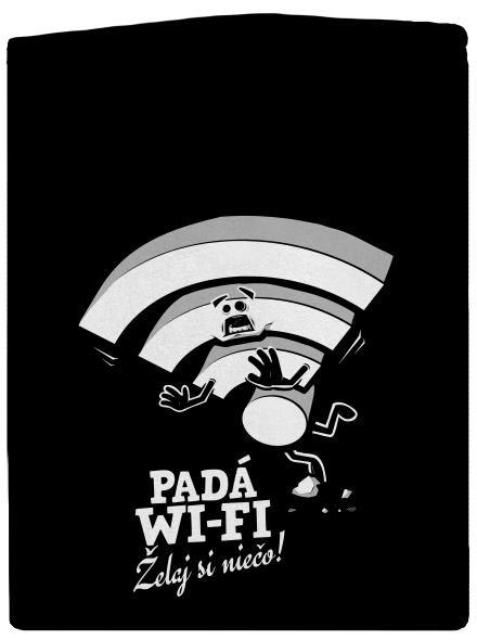 Padá wi-fi pánska mikina na zips Black