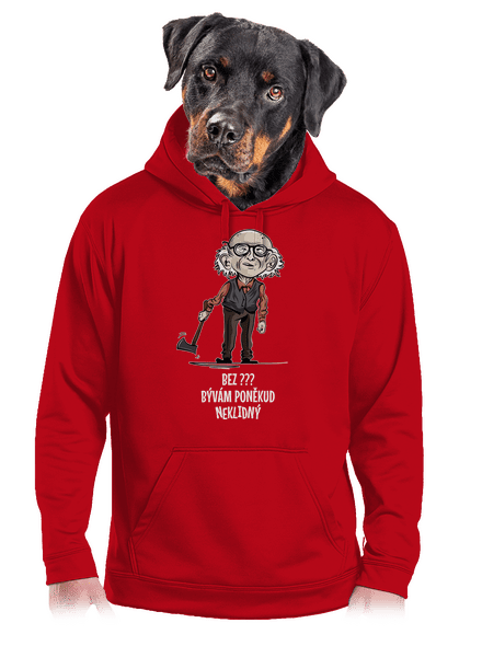 Neklidný - vlastný text pánska mikina klokanka Red