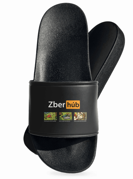 Zber húb šľapky Black