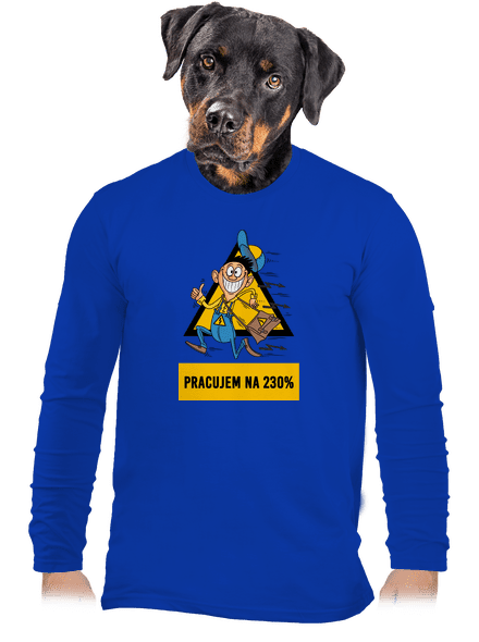 Pracujem na 230% pánske dlhý rukáv Royal Blue