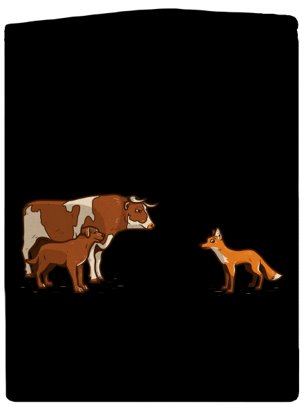 Vůl, pes a vulpes dámska mikina na zips Black