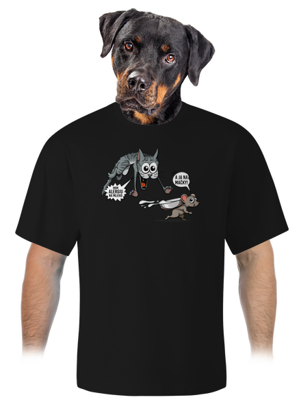 Alergická mačka a myš unisex tričko oversized Black
