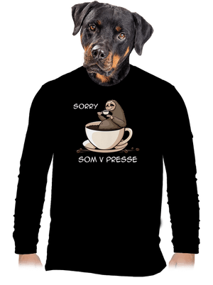 V presse pánske dlhý rukáv Black