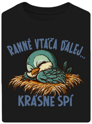 Ranné vtáča spí unisex tričko oversized Black