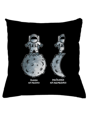 Polčlovek na polmesiaci vankúš Black