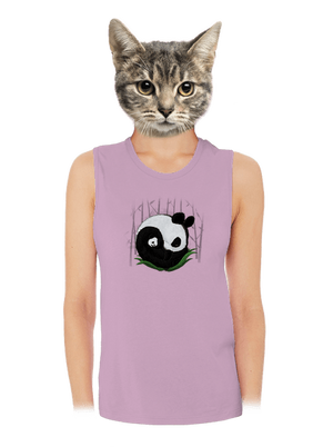 Dve spiace pandy dámske tielko voľné Lilac