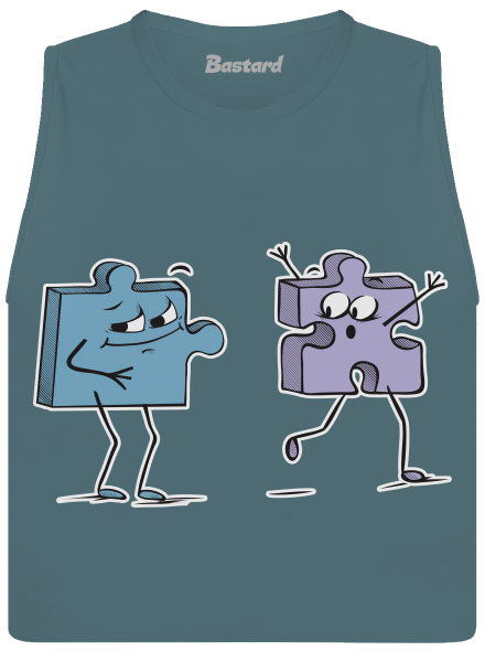 Puzzlíci dámske tielko voľné Heather Deep Teal