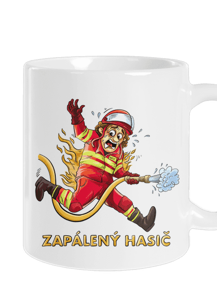 Zapálený hasič a hasička klasický hrnček White