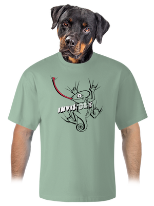 Invisible chameleon unisex tričko oversized Sage