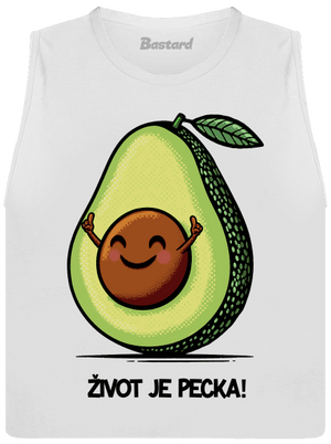 Život je pecka dámske tielko voľné White