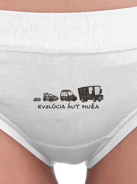 Evolúcia áut muža dámske nohavičky White