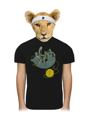 Nevrlý kocúr detské športové tričko Black