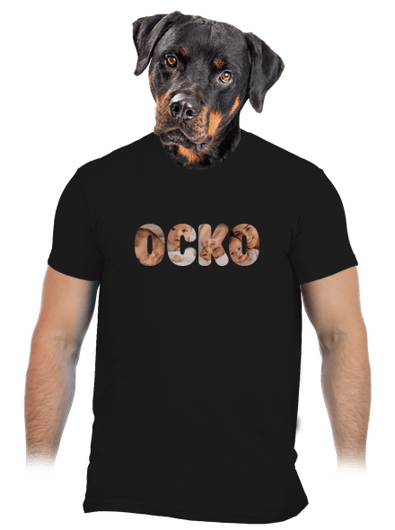 Nápis ocko z vlastných fotiek pánske tričko Black