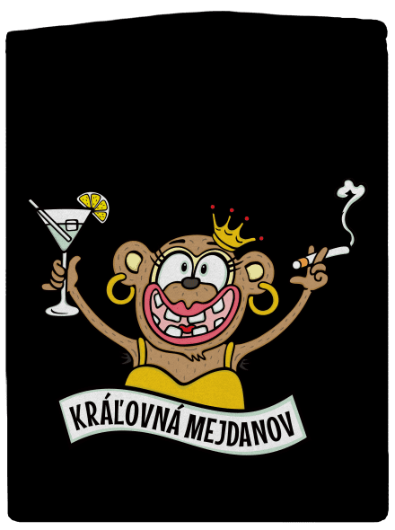 Kráľovná mejdanov dámska mikina na zips Black