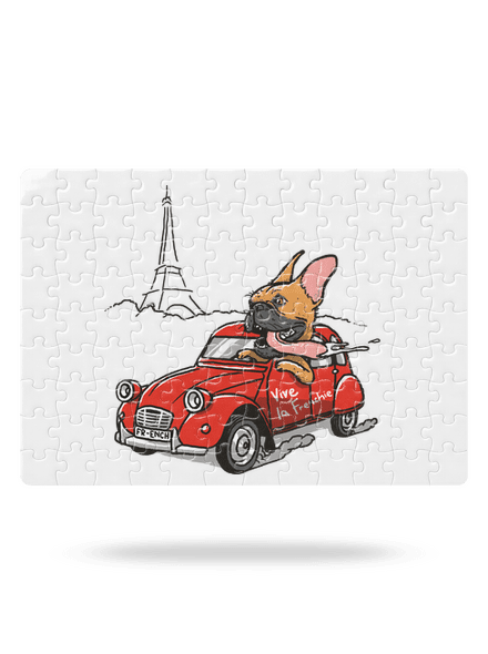 Francúzsky buldoček puzzle White