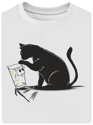 Mačka a pohár unisex tričko oversized White