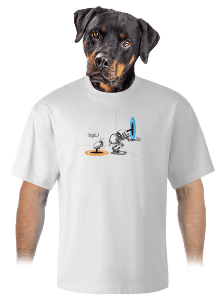 Portal unisex tričko oversized White