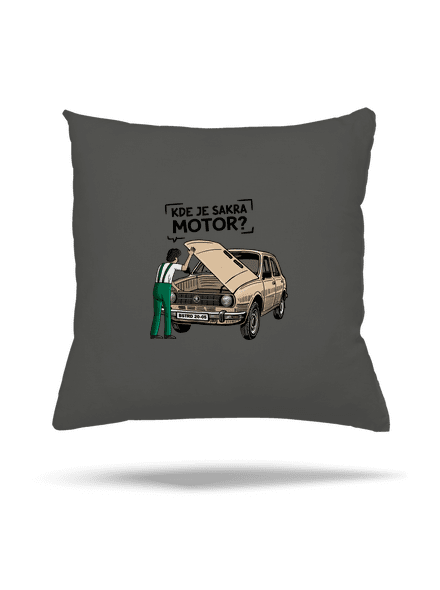 Kde je motor? vankúš Gray Pol