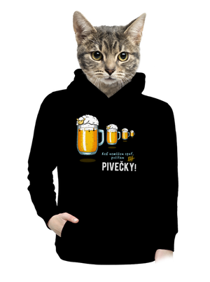 Pivečka dámska mikina klokanka Black