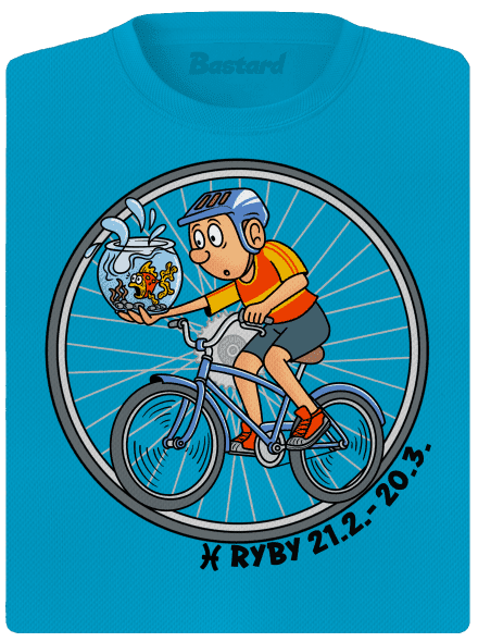 Cyklistický horoskop: Ryby dámske športové tričko Blue Atol