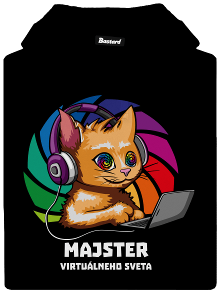 Majster virtuálneho sveta pánska mikina klokanka Black