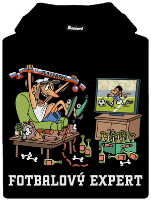 Futbalový expert pánska mikina klokanka Black