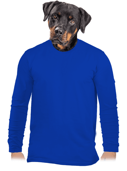 Bez potlače pánske dlhý rukáv Royal Blue