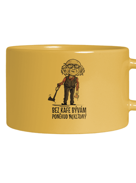 Neklidný bez kafe hrnček makronka Yellow Macaron
