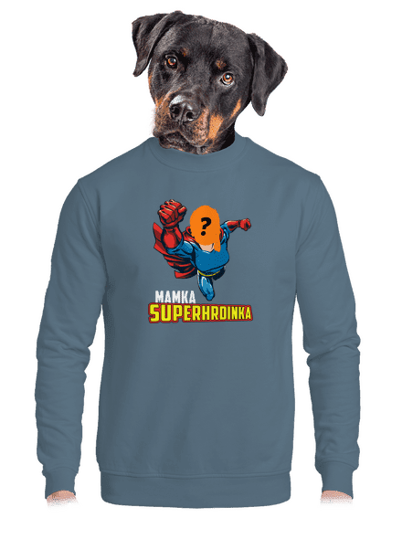 Mamka superhrdinka unisex mikina bez kapucne Nordic Blue