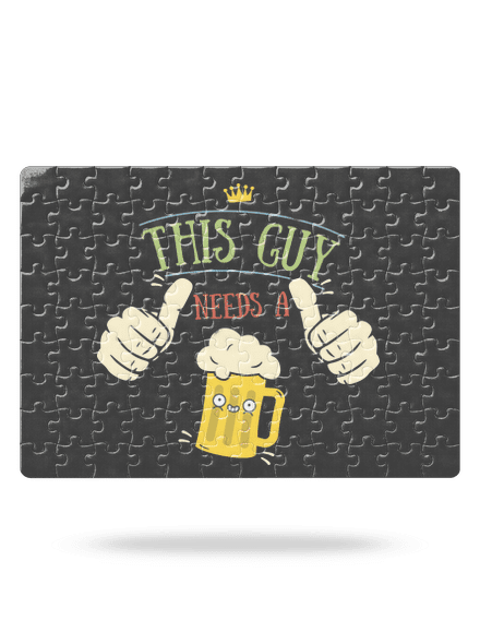 This guy needs a beer puzzle White