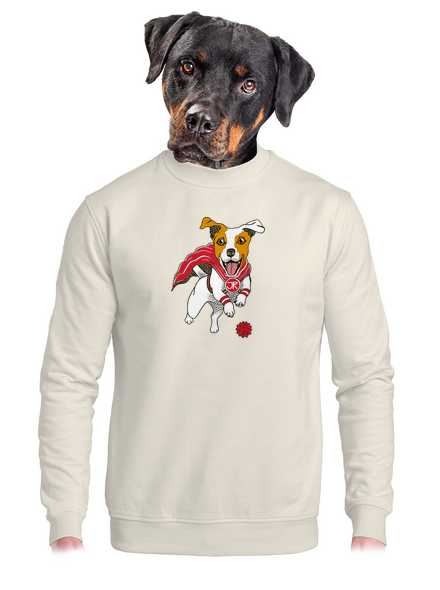Jack Russell unisex mikina bez kapucne Off White
