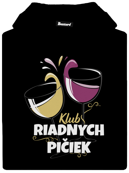 Klub riadnych pičiek pánska mikina klokanka Black