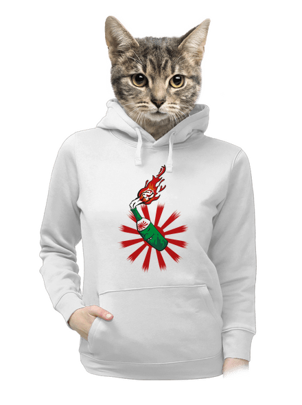 Kamikaze dámska mikina klokanka White