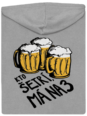 Kto šetrí, má na tri pánska mikina na zips Light Melange