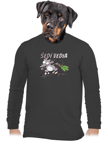 Šedí vedia - myšiak pánske dlhý rukáv Dark Grey