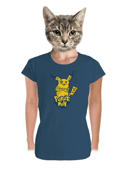 Pokérmon dámske tričko prémium Petrol Blue